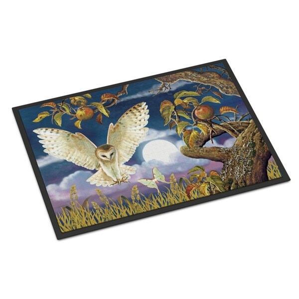 Carolines Treasures 18 x 27 in. Barn Owl in the Apple Orchard Indoor or Outdoor Mat PRS4062MAT - main